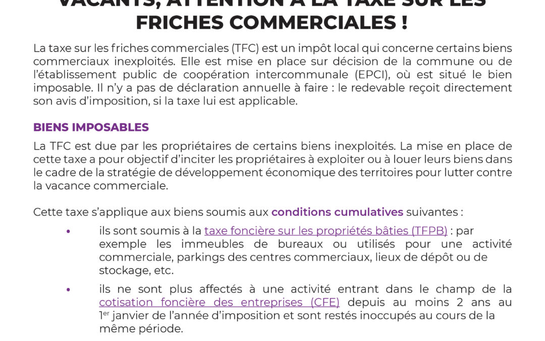 Taxe Friches Commerciales