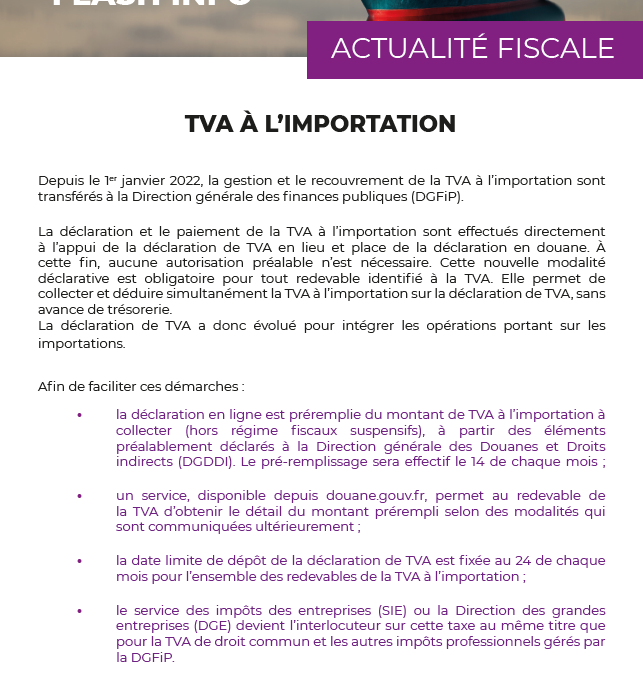 TVA à l’importation