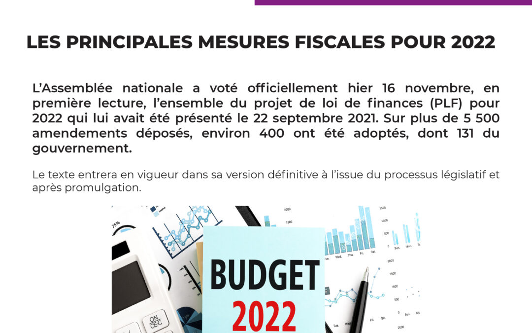 Les principales mesures fiscales pour 2022