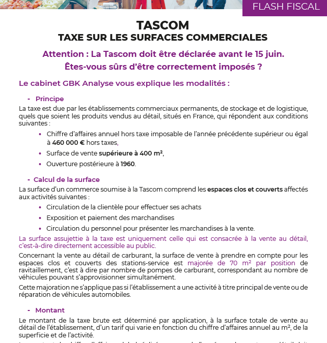 Taxe sur les surfaces commerciales