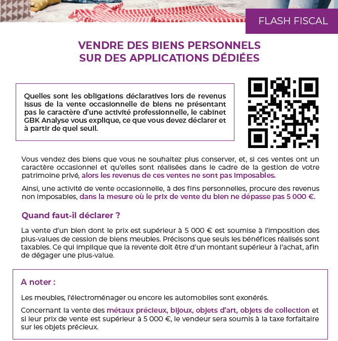 Vendre des biens personnels sur des applications dédiées