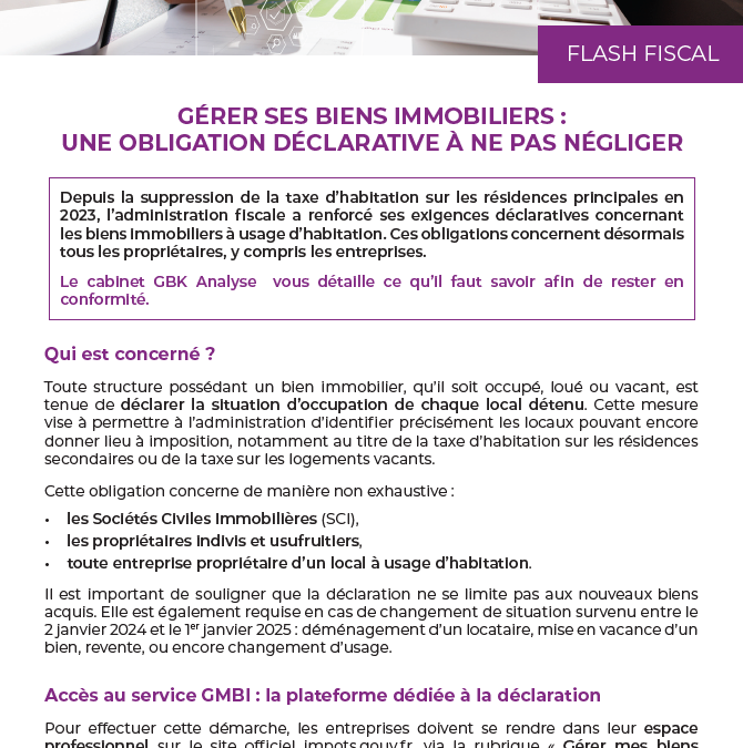 Gérer ses biens immobiliers :  une obligation déclarative à ne pas négliger