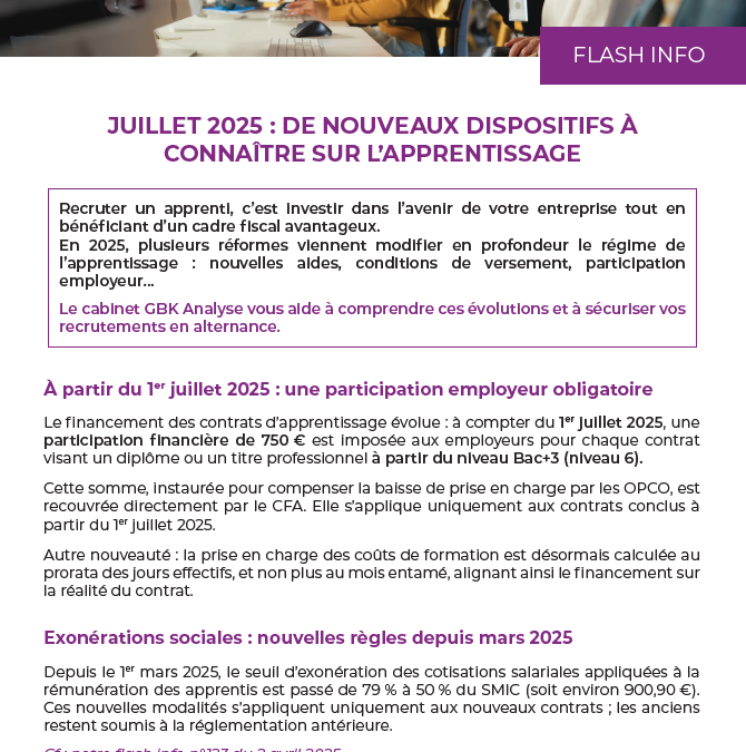 Juillet 2025 : De nouveaux dispositifs à connaître sur l’apprentissage